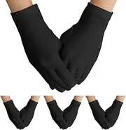 [Yolev] 4 Pairs Uniform Gloves Costume Gloves Dress Gloves Formal Tuxedo White Gloves Men Uniform Gloves Parade Costume
