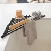 Triangle Roll Up Dish Drying Rack for Top of Sink - Shelf Black