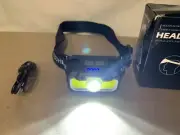 Red Green White Flashing Bright Dimming Recharge-Able USB Headlamp Flashlight