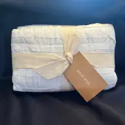 WEST ELM ‘EURO’ 100% Cotton Frayed Edge Sham. White NEW