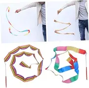 Happyyami Art Gymnastics Streamers Rhythmic Ribbons for Boys and Girls Twirling Rod for Dance Gymnastics Classes