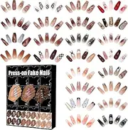 Fake Nail Advent Calendar, Beauty Christmas Advent Calendar 2024, 24 Days Nail Stickers Countdown Fake Nail Advent Calendar, Press Fake Nail Advent Calendar