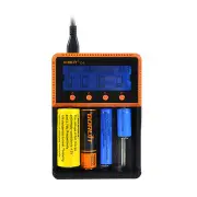C4 4 Slot Universal 18650 LCD Display AA AAA Li ion Rechargeable Battery Digital Charger