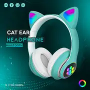 Cat Ear Bluetooth Wireless Headphones LED Mic Stereo Headsets Kids Girls RGB Oz