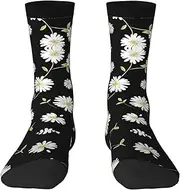 [EdWal] Soft daisy print Moisture Wicking Socks Sports Socks for Men and Women Warm thermal Boot Hiking Socks