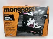 Mongoose Girls' Adjustable Inline Skates, Pink and Black. Size 5-8
