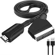 HDMI Compatible SCART Cable HDMI to SCART Video Converter Adapter for HDTV, DVD, and Sky Box STB (HDMI-SCART)