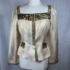 Arden B Metallic Glam Jacket W Peplum And Gold Beads NWT M