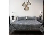 3 Pce Aston Printed Comforter Set Checker Grey Queen/King