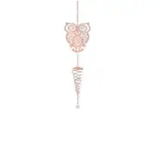 Rose Gold Spinner Spiral Wind Chime Crystal Rotating Hanging Decor - Owl
