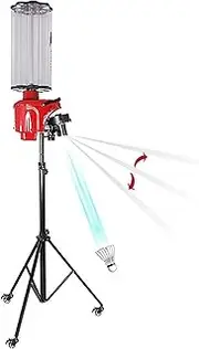Smart Badminton Training Machine, Professional Automatic Badminton Serve Machine with Remote Control, Serving Frequency 1.5-8s/Ball/180pcs Ball Capacity, Serving Height 7.5 Meters