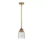 Innovations Bell 1 Light 8.5" Mini Pendant, Brushed Brass/Seeded - 288-1S-BB-G54