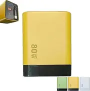 3 in 1 Gan Charger 80 W, Scalable 80w Max Fast Charger Module with Type-C Cable and 2 Usb Ports, Retractable Wall Charger, Compatible with Smartphones, Tablets, Laptops, for Iphone, for Android(Yellow
