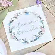 Boho Floral 'Team Bride' Lunch Napkins 16pk