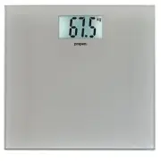 NEW PROPERT 150KG GLASS DIGITAL BATHROOM SCALE Backlight Step on Start SILVER