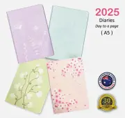 2025 Diary A5 Day to Page Floral Print Cover Softcover Round Edge Planner Gift