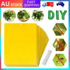 50X Yellow Sticky Insect Trap Catcher Killer Fly Aphid Wasp Thrip Gnat Paper SML