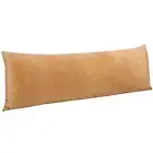 1 Pack Zippered Velvet Body Pillow Cover, Super Soft and Cozy 20" x 54" Camel