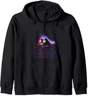 [STAR WARS] Luke Skywalker Darth Vader Lightsaber Silhouette Zip Hoodie