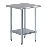 Jefferson 24 in. x 24 in. Stainless Steel Table With Shelf. NSF