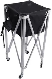 ａ aternee Tennis Ball Cart Picker Tennis Ball Basket Collector Easy Picking up Compact with Wheels Folding for Outdoor Training Travel