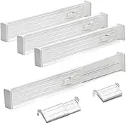 Drawer Dividers, Expandable Kitchen Drawer Organiser, With 8 Inserts, For Clothing, Kitchen Utensils And Office Storage, Set Of 4 (32-56cm)