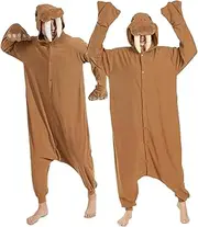 [Laahoem] Animal Walrus Pyjamas Unisex Adult Jumpsuit Hood Men Women Costume Cosplay Sleepwear