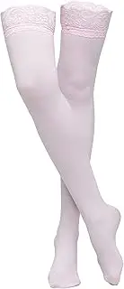 [le CABARET LINGERIE] Sexy Women's Stockings with Lace Pink 40 Denier Pink, pink, 10 Tall