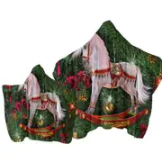 White Horse Swing the Magic of Christmas Towel with Hood