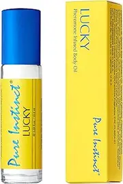 [Pure Instinct] LUCKY Roll-On The Original Pheromone Infused Body Oil Perfume Fragrance EdP Parfum - For Her Women - TSA Ready 10.2ml / 0.34 fl oz