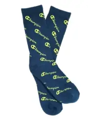 Champion Mens One Size Blue/Yellow All Over Print Jetson Sports Crew Socks