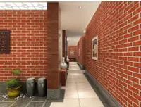 在飛比找Yahoo!奇摩拍賣優惠-3D中式磚紋牆紙仿古磚塊壁紙飯店餐廳白磚茶樓酒店紅磚