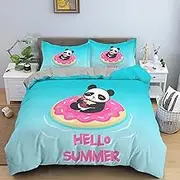 Cartoon Panda Bedding Sets Animal Duvet Cover Bedclothes Quilt Cover for Kids Bedding,03,Super King(240x270cm)