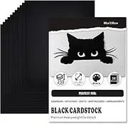 30 Sheets Black Cardstock A4 Craft Art Paper, 80lb/235gsm Card Stock Printer Paper for Drawing Halloween, Invitations, Scrapbooking, Crafts, DIY Cards