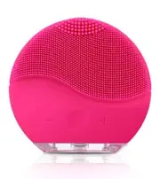 Rechargeable Ultrasonic Face Deep Cleanser Silicone Brush Scrub Massage Rose Red