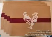 4 NEW PLACEMATS TABLE MATS ROOSTER / CHICKEN PRIM COUNTRY TABLE DECOR