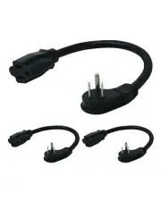 Lightkiwi 16AWG Flat Plug Power Extension Cord 1ft, 3-Pack