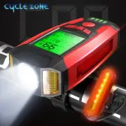 Bicycle Light With Computer LCD Speedometer Odometer Waterproof USB Charge