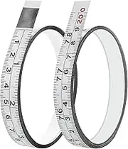 2 Packs 1/2-Inch Self-Adhesive Measuring Tape, 78 Inch or 200cm Peel and Stick Tape Measure, Imperial and Metric Scales, Left-Right Reading Ruler Tape for Workbench, Table Saw, Drafting Table, White
