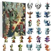 Dragon Advent Calendar 2024, Christmas Countdown Calendar With Dragon Ornaments Toys, Christmas 24 Days 2024 Advent Calendar, Christmas Tree Decor