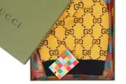 NEW GUCCI KNIT WOOL COTTON GG YELLOW BEANIE HAT M