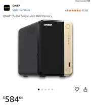 QNAP TS-264-8G 2-Bay,CPU Intel Celeron N5105/N5095 4-core/4-thread Processor NAS