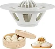 Dumpling Baozi Maker Mold Dumpling Momo Maker Mold Homemade Bao Buns Pie Steamer Bun Mold Reliable Baozi Bun Mold Steamed Buns Making Tool Plastic Kitchen Gadget Tool for Beginners Home (White)