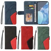 Flip Bicolor Handy Wallet Leather Case Cover For OnePlus 9 Pro Nord N10 CE N200