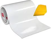 ORACAL 651 12" x 20ft Gloss Vinyl Choose Color Solvent-Based Adhesive-Backed Calendared Wrap Decals w/Yellow Multi-Purpose Squeegee (White)