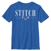 Stitch White Script Face T-Shirt