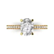 2.71ct Oval Cut Classic Engagement Bridal Accent Designer Ring 14k Yellow Gold