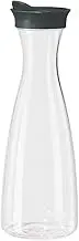 Oggi Juice Carafe with Flip Open Lid, Black/Clear, 1.6 Litre Capacity