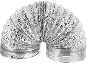 HOLIDYOYO 1Pc Flexible Aluminum Foil Air Ducting for Kitchen Exhaust Practical Vent Hose Double Foil Duct Durable Fireproof for Dryer Greenhouse Bathroom Use