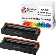 2 Pack Black Compatible Toner Cartridge for Ricoh TYPE-SP310HSB 406483 (6,500 Pages) for Ricoh Aficio SP C231SF C232DN C232SF C242DN C242SF C312DN C320DN